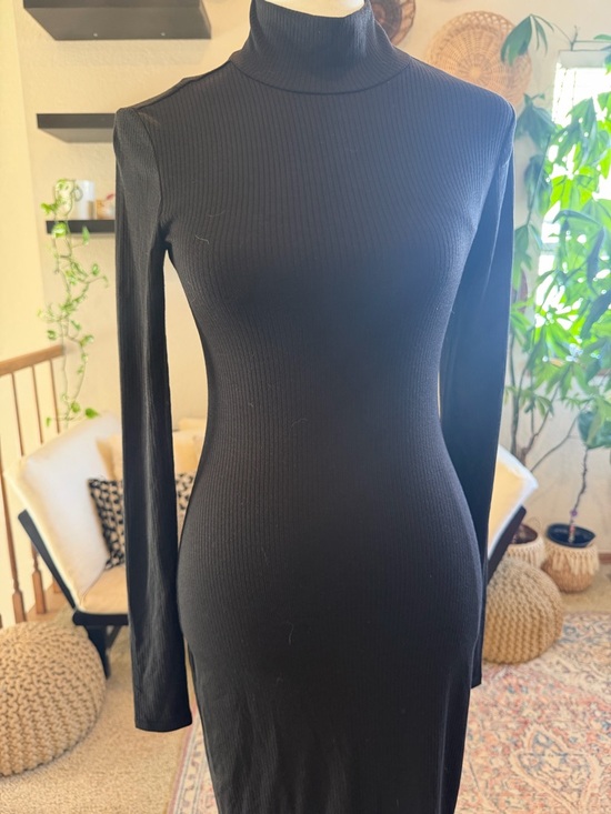 AFRM Dresses & Skirts - AFRM x Nordstrom Black Ribbed Turtleneck Long-Sleeve Dress occasion